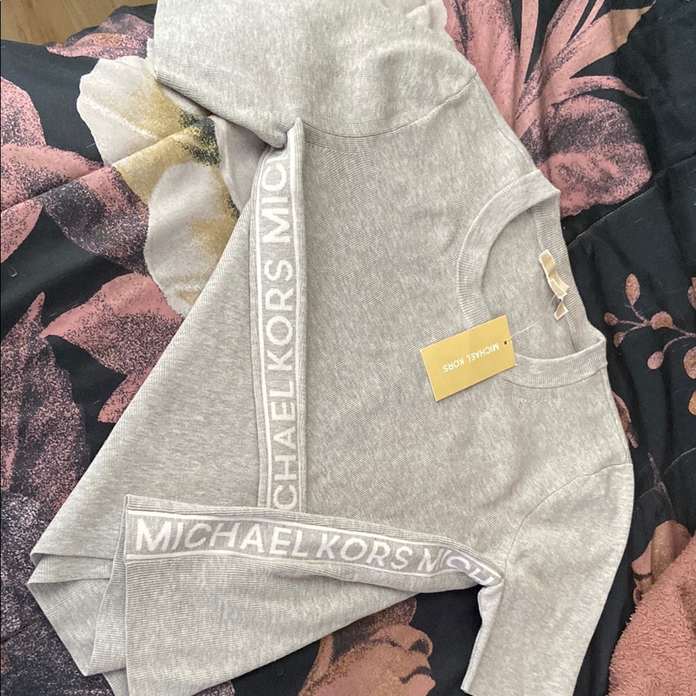Michael Kors Collection Gray Crew Neck Sweater